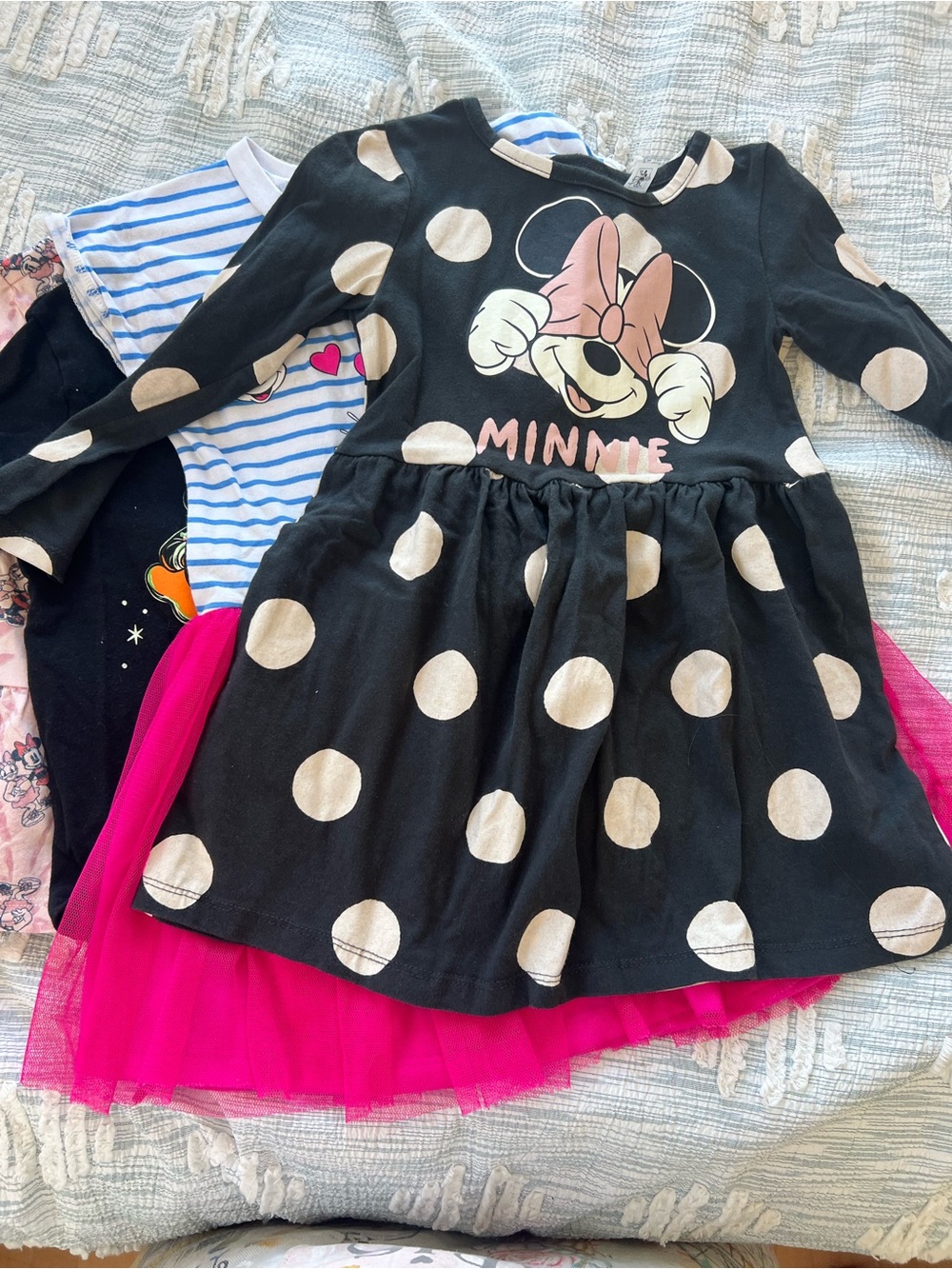 Disney Minnie Mouse Black Polka Dot Dress lot